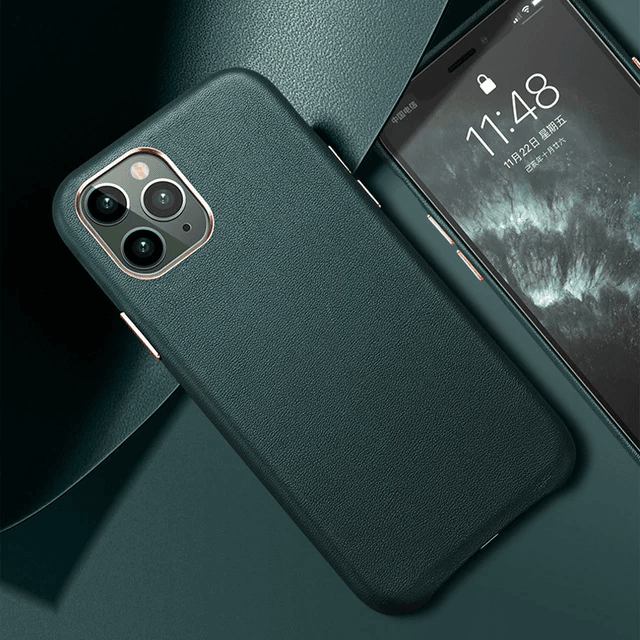 iPhone 11 Pro Max Leather Case Genuine Hard Back Cover