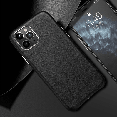 iPhone 11 Pro Max Leather Case Genuine Hard Back Cover