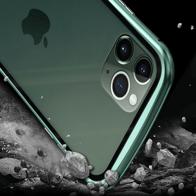 iPhone 11 Pro Max Magnetic Case Electronic Auto-Fit Glass Back Cover
