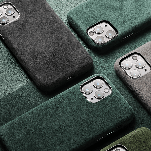 iPhone 11 Pro Max Suede Leather Case Genuine Hard Back Cover