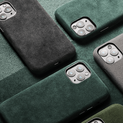 iPhone 11 Pro Suede Leather Case Genuine Hard Back Cover