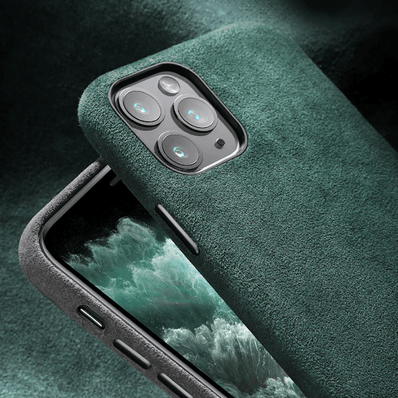iPhone 11 Pro Suede Leather Case Genuine Hard Back Cover