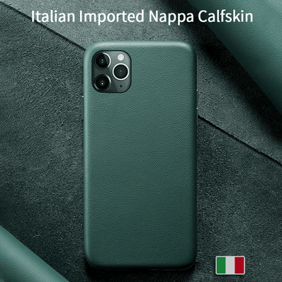 iPhone 11 Pro Max Leather Case Genuine Hard Back Cover