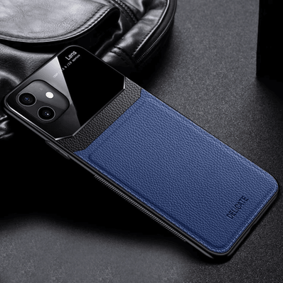 iPhone 12 Leather Case Lens Polarized Back Cover