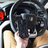 iPhone 12 Pro Lamborghini Huracan D14 Carbon Fiber Cover - Black