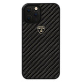 iPhone 12 Pro Max Lamborghini Elemento D3 Carbon Fiber Cover - Black