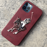 iPhone 12 Pro Max Santa Barbara Polo Jockey Series Luxury Leather Back Case - Casekart
