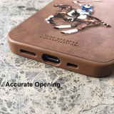 iPhone 12 Pro Santa Barbara Polo Jockey Series Luxury Leather Back Case
