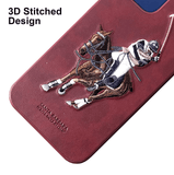 iPhone 12 Pro Santa Barbara Polo Jockey Series Luxury Leather Back Case