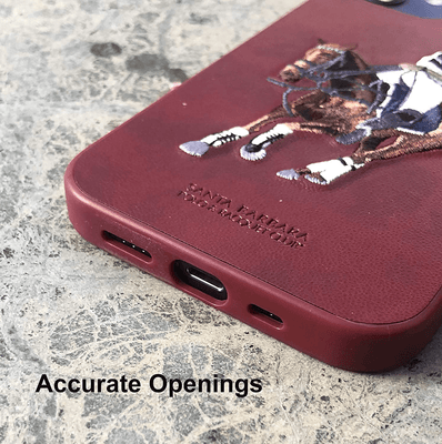 iPhone 12 Santa Barbara Polo Jockey Series Luxury Leather Back Case