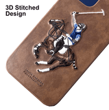 iPhone 12 Santa Barbara Polo Jockey Series Luxury Leather Back Case