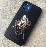 iPhone 12 Santa Barbara Polo Jockey Series Luxury Leather Back Case