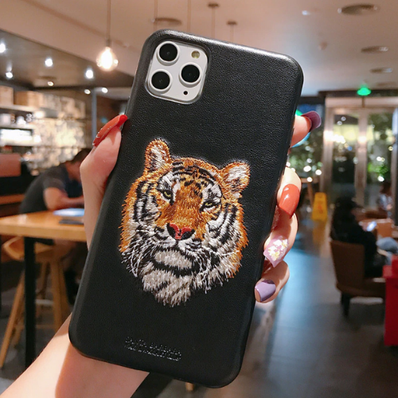 iPhone 12 Santa Barbara Roar Series Luxury Leather Back Case