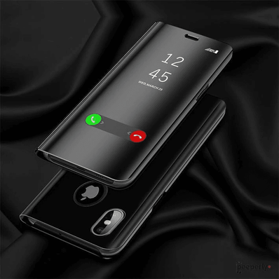 iPhone Xr Clear View Mirror Standing Flip Case [Non Sensor Working]