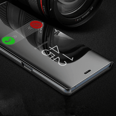 iPhone Xr Clear View Mirror Standing Flip Case [Non Sensor Working]