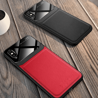 iPhone Xr Sleek Slim Leather Lens Back Case Cover - Casekart