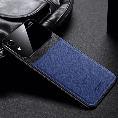 iPhone Xr Sleek Slim Leather Lens Back Case Cover - Casekart