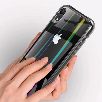 iPhone Xr Transparent Clear Case Rainbow Effect Back Cover - Casekart