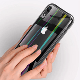 iPhone Xr Transparent Clear Case Rainbow Pattern Back Cover