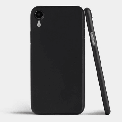 iPhone Xr Ultra Slim Matte Paper Back Case Cover - Black