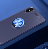 iPhone Xs Max Finger Ring Silicone Hybrid Case Midnight Blue - Casekart