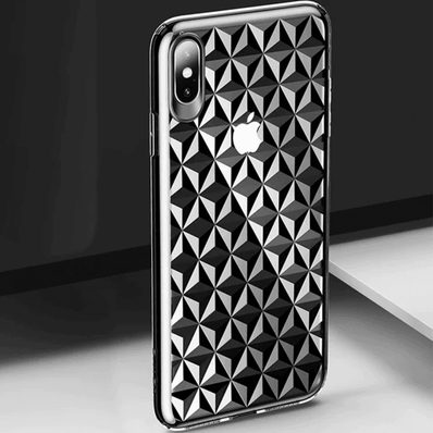 iPhone Xs Max Diamond Effect Transparent Case Back Cover