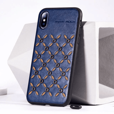 iPhone Xs Max Leather Leaf Pattern Hybrid Case - Casekart