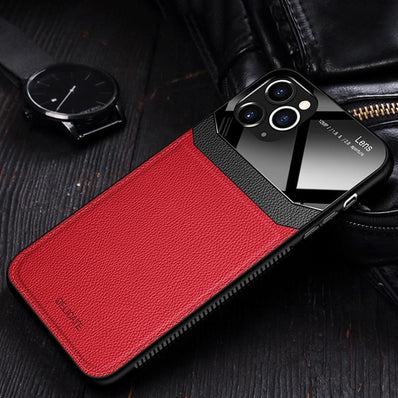 Luxury Leather Case For iPhone 11 & 12 Pro Max Mirror Glass Silicone